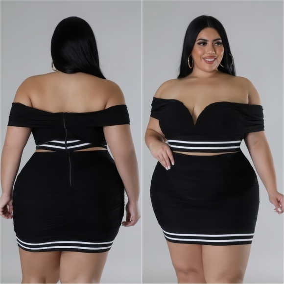 Sweetheart Stretch Skirt Set - Black - Picture 2 of 5